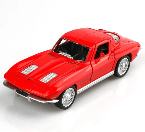 Miniatura 6 de TOKAXI Escala 1/36 Modelo de Chevy Corvette 1963 de Fundición a Presión, Vehículos de Retroceso Corvette Coches de Juguete, Regalos de Coches