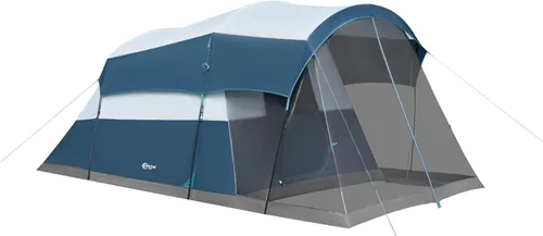 Miniatura 10 de PORTAL Tienda de campaña familiar para 6/8/10 personas con sala de pantalla, tienda de campaña grande resistente al agua con mosca de lluvia, tienda