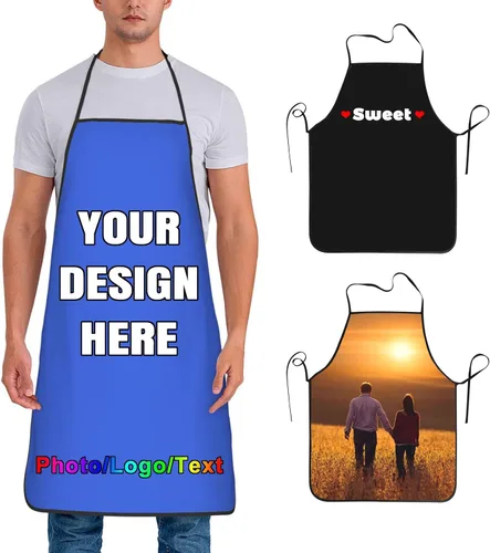 Miniatura 41 de Delantal de chef personalizado para hombres y mujeres, para cocinar, con nombre, logotipo, foto, regalos de cocina para familiares y amigos