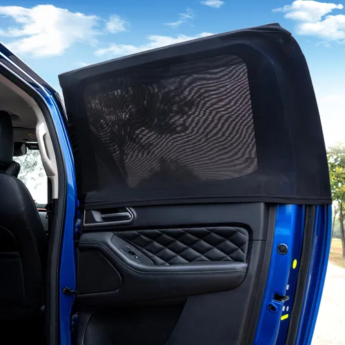 Miniatura 7 de Sombras para ventanas laterales traseras de auto para autos pequeños y medianos, juego de 2 protectores solares elásticos y transpirables con malla