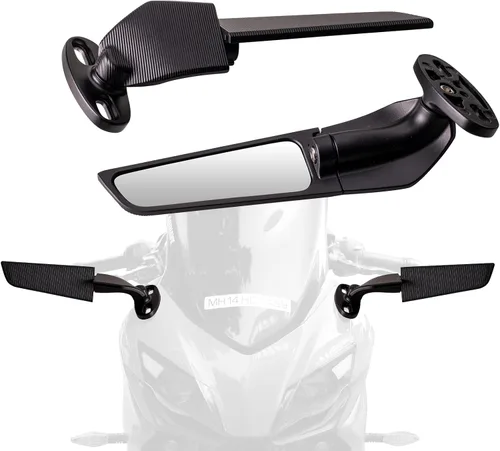 Espejos retrovisores de carreras para motocicleta, espejos 360° rotativos y sigilosos, compatibles con Honda CBR300R CBR500R CBR600RR CBR1000RR,