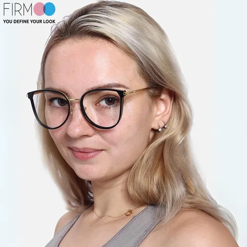 Miniatura 2 de Firmoo Lentes de bloqueo de luz azul, montura redonda retro, antifatiga ocular, anti UV400, lentes de computadora para mujeres y hombres, negro