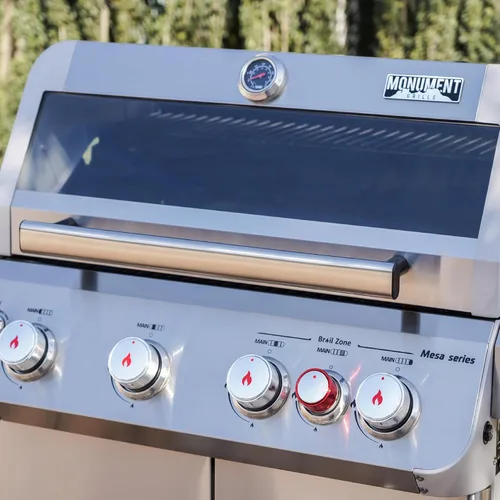 Miniatura 9 de Monument Grills 4+1 Barbacoa al Aire Libre de Acero Inoxidable con Gas Propano, 4 Quemadores y 1 Quemador Lateral de 62,000 BTU, Barbacoa de Jardín