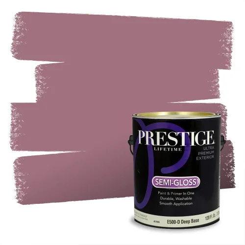 Miniatura 711 de Prestige Paints Pintura exterior e imprimación en uno, 1 galón, plano, coincidencia comparable de Valspar* Amber Rose*