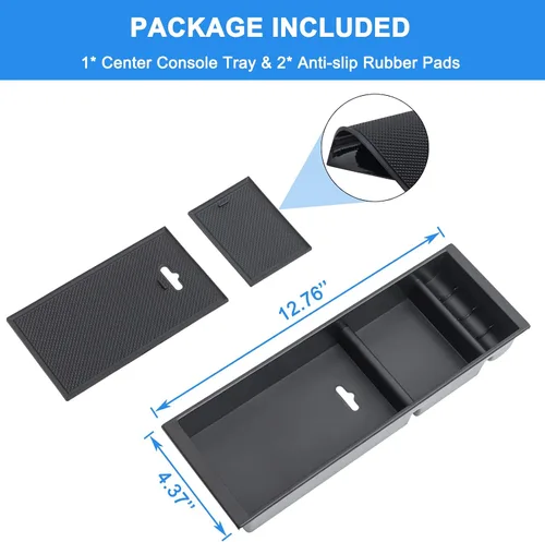 Miniatura 5 de PIMCAR Organizador de consola central para Ford F150 2021 2022 2023, F150 Lightning 2022 2023 Caja de almacenamiento del reposabrazos Accesorios