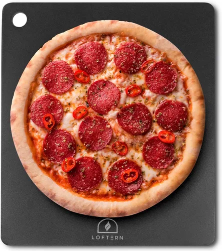 Miniatura 10 de Pizarra de madera de 12 pulgadas con tamaños grabados, tabla de cortar de pizza de bambú multiusos, cáscara de pizza de madera, espátula de pizza