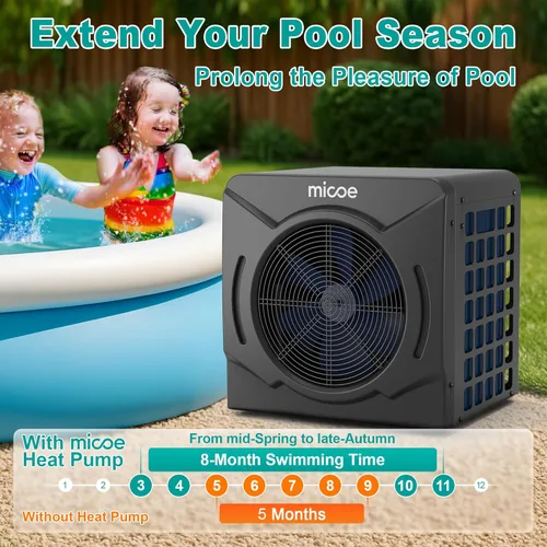 Miniatura 4 de MICOE Calentador de piscina de 17000 BTU para sobre el suelo, bomba de calor de piscina, calefacción o refrigeración, intercambiador de calor