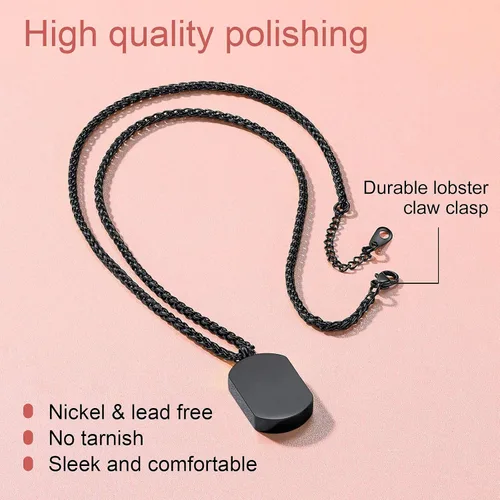 Miniatura 167 de FindChic Collares personalizados con urna para cenizas, barra vertical, gato, luna, reloj de arena, garra de perro, acero inoxidable, chapado en oro