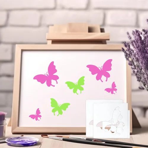 Miniatura 3 de Plantillas de mariposas para pintar, 8 plantillas grandes de mariposa, plantillas reutilizables de mariposas, plantillas de pintura de dibujo 8