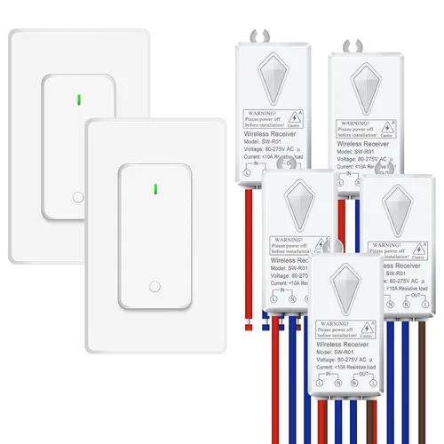 Miniatura 71 de NineLeaf Interruptor de salida remoto inalámbrico, interruptor de lámpara remoto, interruptor decorativo de enchufe de luz de encendido y apagado