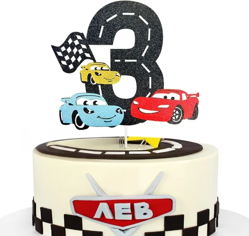 Miniatura 10 de MEMOVAN Decoración de Pastel Dos Rápido Coche de Carreras 2do Decoraciones de Pastel Coche de Carreras Decoración de Pastel de Cumpleaños para Coche