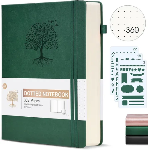 Miniatura 13 de Cuaderno Diario con Líneas - 365 Páginas A5 Cuaderno Grueso para Escribir para Hombres y Mujeres, Cuaderno con Rayas Universitarias, Diario de Cuero