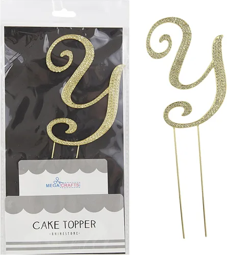 Miniatura 7 de Mega Crafts Decoración para tartas con diamantes de imitación dorados brillantes y cristales brillantes y aleación de metal duradero, ideal