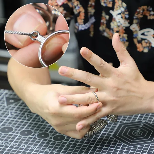 Miniatura 4 de Medidor de Talla de Anillo Herramienta de Medición Mandril de Anillo de Metal Medidor de Anillo y Medidor de Talla de Anillo para Mujeres y Hombres