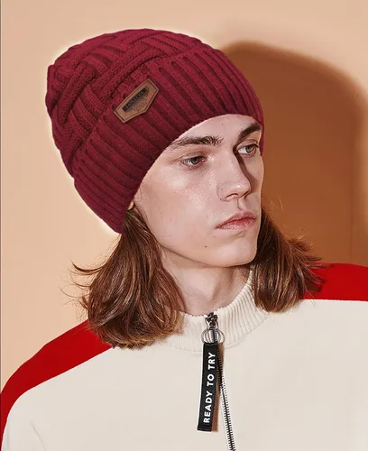 Miniatura 23 de Loritta Gorro de invierno cálido de punto grueso y holgado para hombre