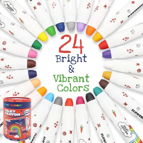 Miniatura 2 de Lebze Crayones lavables jumbo para niños pequeños, juego de 24 colores no tóxicos, crayones grandes para bebés, regalo para niños y niñas, flor