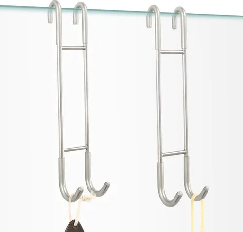 Miniatura 13 de NINETREX Ganchos para puerta de ducha, ganchos para toallas para puertas de vidrio sin marco, gancho de acero inoxidable SUS 304 resistente