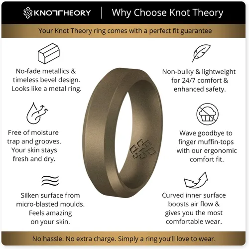 Miniatura 54 de Knot Theory - Anillo de boda de silicón para hombres y mujeres Anillos de goma finos de calidad superior con gran estilo, comodidad; son ideales