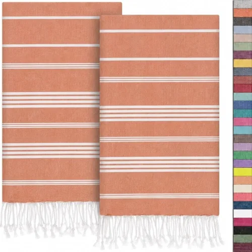 Miniatura 100 de EPHESUS TOWELS Toallas de Mano - Juego de 2 18" x 30" - Toalla de Mano Turca Decorativa para Baño, Cocina, Invitados, Cara, Cabello, Té, Paño