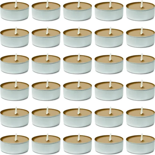 DecorRack 30 velas de té, aroma a vainilla, aroma agradable, aromaterapia, decoración perfumada del hogar, velas votivas de larga duración (paquete