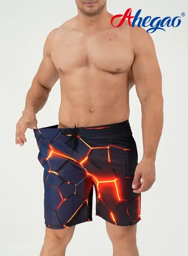 Miniatura 5 de Ahegao - Traje de baño para hombre, de secado rápido con estampado en 3D, bolsillos, forro de malla refrescante, para la playa