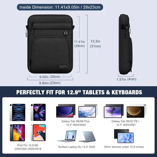 Miniatura 2 de MoKo Funda protectora de 360° para tablet de 13 pulgadas, compatible con iPad Pro M5 y Air M4 2026, iPad Pro de 12.9 pulgadas, Galaxy Tab S9/S8 Plus