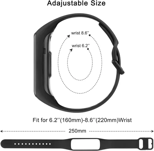 Wanme Correas de repuesto para Samsung Galaxy Fit 2 Band para mujeres y hombres, paquete de 3 correas deportivas de silicona compatibles con Samsung