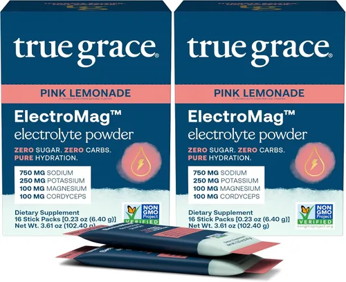 Miniatura 11 de True Grace ElectroMag - 16 paquetes de barras (paquete de 2) - Pomelo - Polvo de electrolitos para una hidratación rápida - sodio, potasio, magnesio