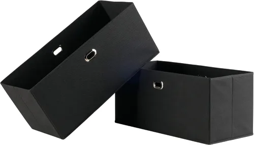 Miniatura 9 de Winsome Torino - Estantería plegable de 3 piezas con cestas de tela, color negro (20306)