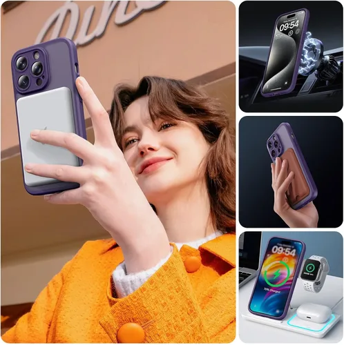 Miniatura 300 de TOCOL Funda para iPhone 11, compatible con Magsafe, protección completa de cámara, imanes integrados, protección contra caídas, funda translúcida