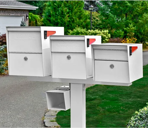 Miniatura 2 de Mail Boss 7139 Barra espaciadora de caja para aplicaciones de tres buzones, 3, Blanco Alpino Blanco (Alpine White)