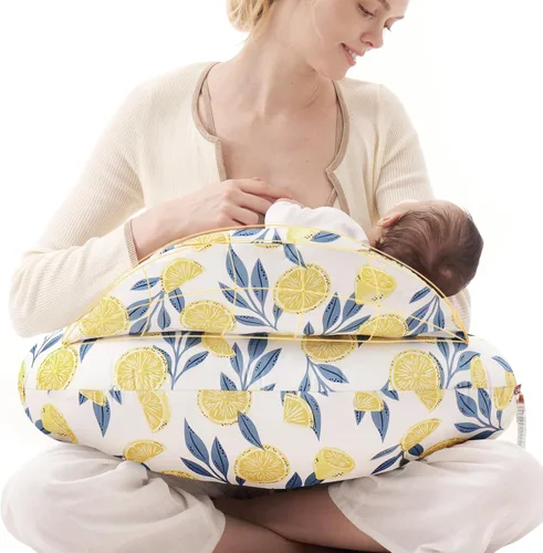 Miniatura 11 de Momcozy - Almohada de lactancia original con valla de seguridad innovadora, más ancha para mayor soporte a mamá y bebé, facilita la lactancia manos