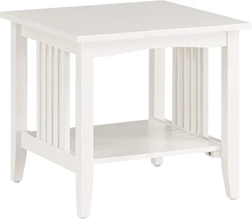 Miniatura 9 de OSP Home Furnishings Sierra - Mesa auxiliar con estante inferior de almacenamiento y paneles laterales estilo misión, color marrón ceniza