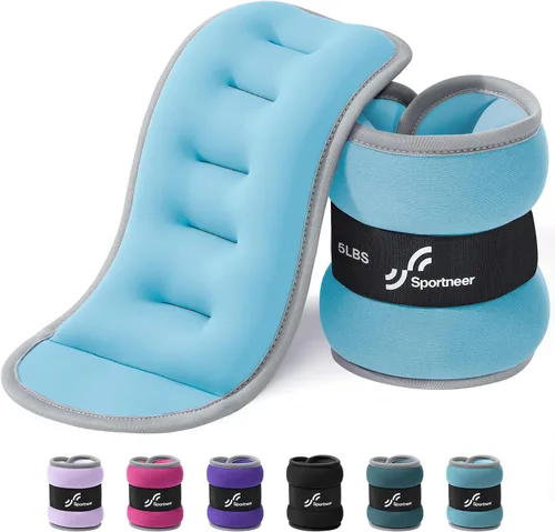 Miniatura 27 de Sportneer Pesas de tobillo para muñeca, par de pesas de 1/2/4/6/10 libras para hombres, mujeres, niños, entrenamiento de fuerza, juego de pesas