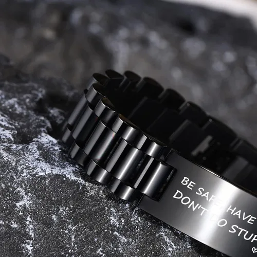 Miniatura 7 de MEALGUET - Pulsera de acero inoxidable con texto inspirador grabado, regalo de cumpleaños, de graduación, de mamá o papá, regalo de Navidad