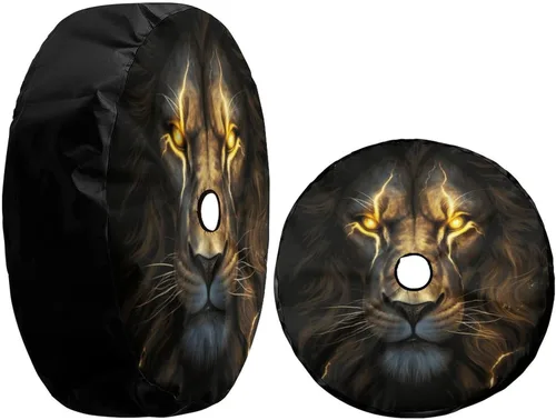 Miniatura 3 de Cool Lion - Funda para neumático de repuesto con orificio de cámara de respaldo para remolque, RV, SUV y muchos vehículos, 17 pulgadas