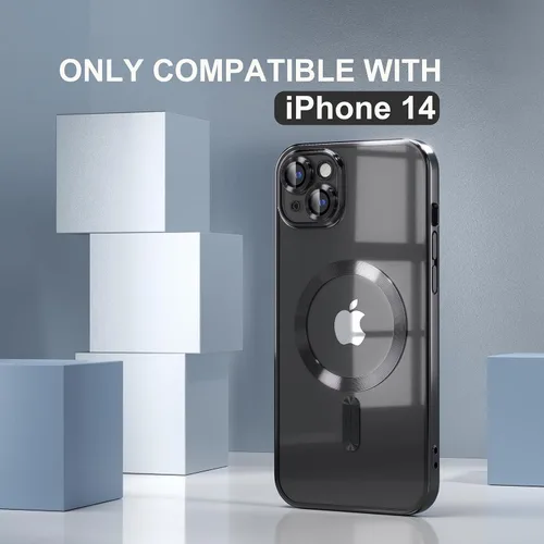 Miniatura 2 de Misea Funda magnética para iPhone 14 compatible con MagSafe [nunca amarillenta] [protección contra caídas de grado militar] protector completo