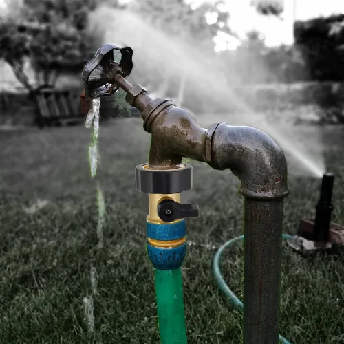 Miniatura 6 de Lifynste Conector de manguera de jardín de válvula de cierre de latón resistente, 2