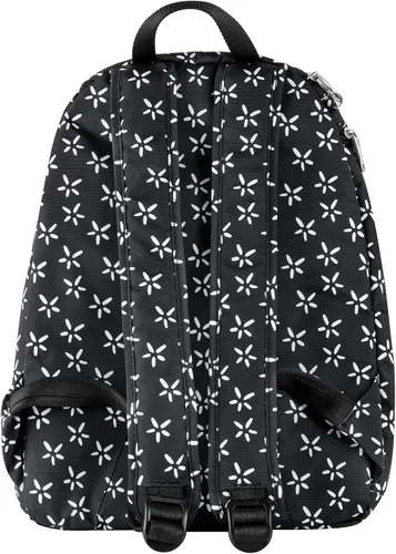 Miniatura 3 de Travelon Mochila clásica antirrobo, A BW Small Flower Print, Computadora portátil