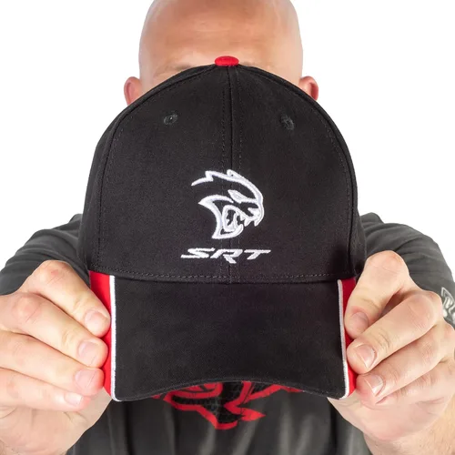 Miniatura 5 de Dodge SRT Hellcat Cap - Personalizada - Estructurado 6 Paneles - NegroRojoBlanco, Negro