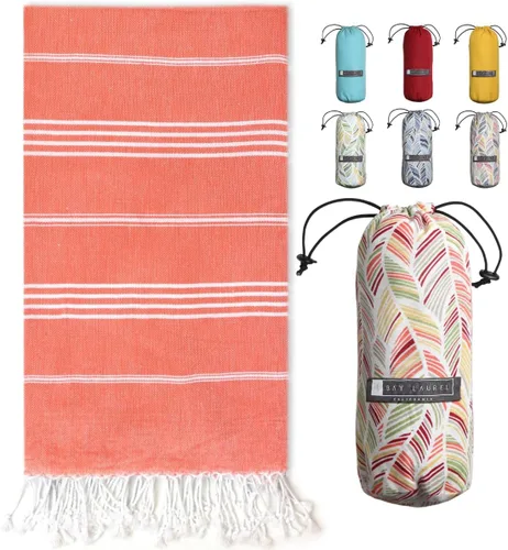 Miniatura 20 de BAY LAUREL Toalla de playa turca con bolsa de viaje, 39 x 71 pulgadas, de secado rápido, sin arena, ligera, grande, toallas de gran