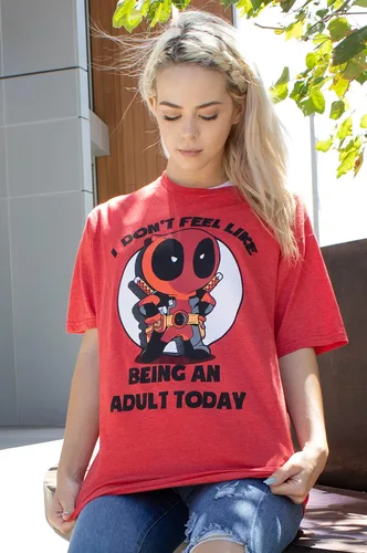 Miniatura 3 de Marvel Deadpool Dont Feel Like Being an Adult - Camiseta para adultos Rojo brezo