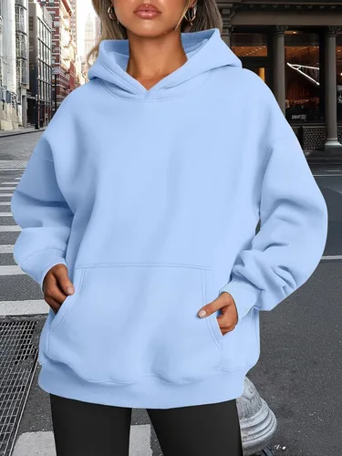 Miniatura 161 de Trendy Queen - Sudaderas extragrandes con capucha para mujer, suéteres de manga larga, sin botones, de vellón, de otoño, ropa de invierno