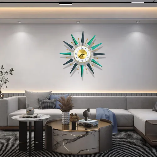 Miniatura 7 de Reloj grande silencioso de mediados de siglo sin tictac, reloj de pared grande de 23.6 pulgadas decorativo de metal, decoración moderna