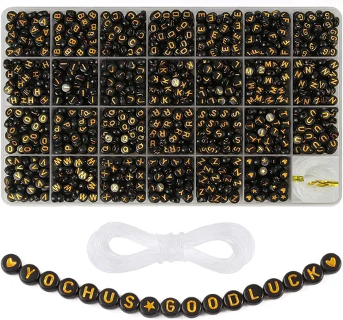 Miniatura 14 de 1000 cuentas redondas blancas de números acrílicos de 0.16 x 0.27 pulgadas, figura colorida de 0-9 pulgadas, cuentas para hacer joyas y pulseras