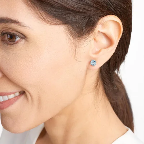 Miniatura 49 de Amazon Essentials Aretes redondos de plata de ley con piedra natal (anteriormente colección Amazon)