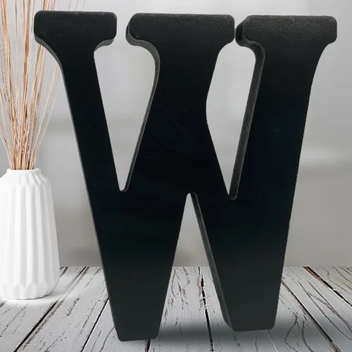 Miniatura 24 de AOCEAN Letras de madera negra de 8 pulgadas Letras de madera sin terminar para decoración de Halloween Letras decorativas de pie Tablero