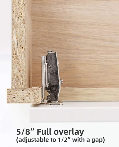 Miniatura 5 de DecoBasics Bisagras de gabinete de cierre suave de superposición completa para armarios de cocina, bisagra de puerta oculta de marco frontal