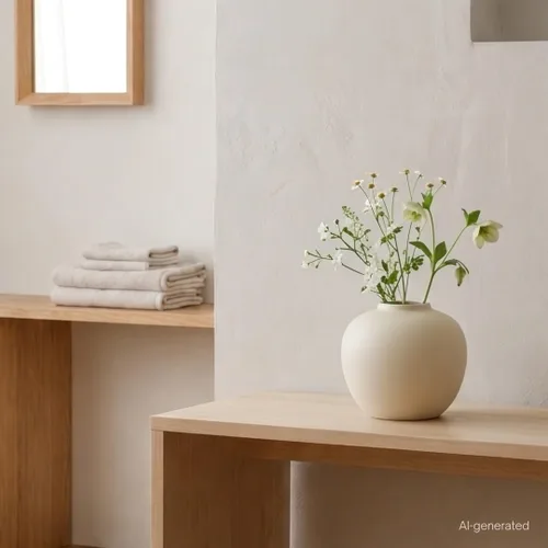 Miniatura 3 de Jarrón diseñado por luna llena, moldea arte floral y exhibir plantas hidropónicas, 6.5 x 7.2 pulgadas (crema mate)