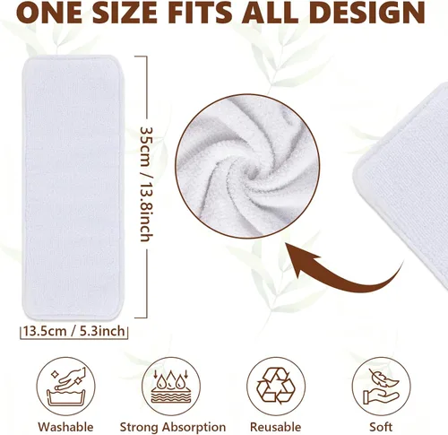 Miniatura 8 de TDIAPERS Pañales de tela reutilizables, lavables, de bolsillo, talla única, ajustable para pañales de tela a presión, paquete de 6 con 6 insertos